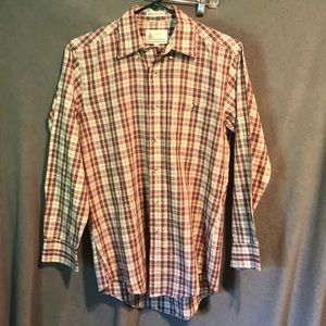 London fog plaid hipster dress shirt size small
